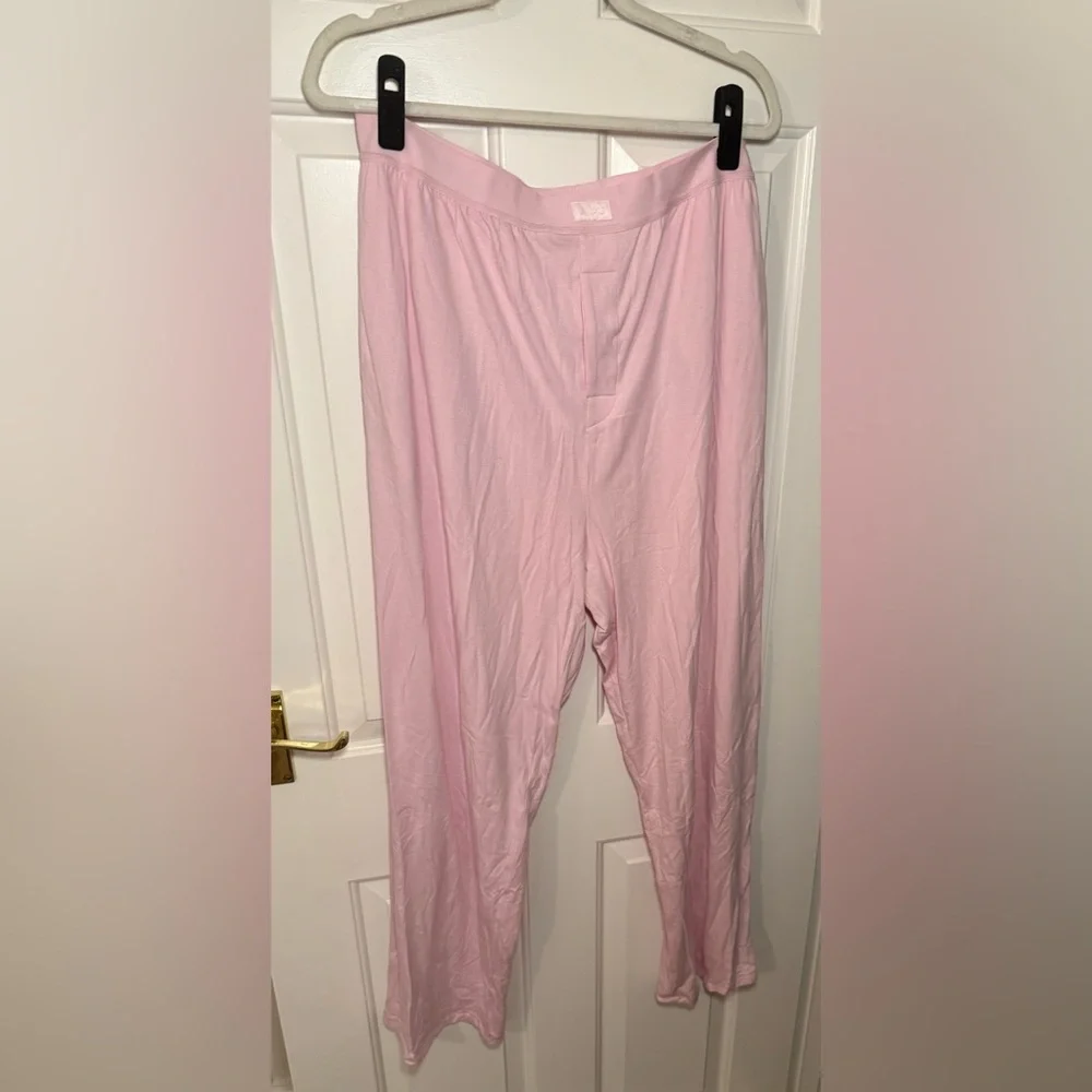 Skims  Women's Cherry Blossom Pink Boyfriend Loose Pants -2x - Picture 3 of 5